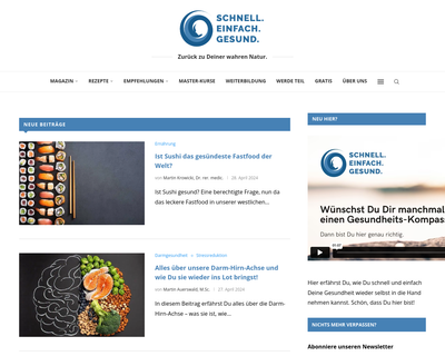 schnelleinfachgesund.de - Der schnelle und einfache Weg zu Deiner Gesundheit Screenshot